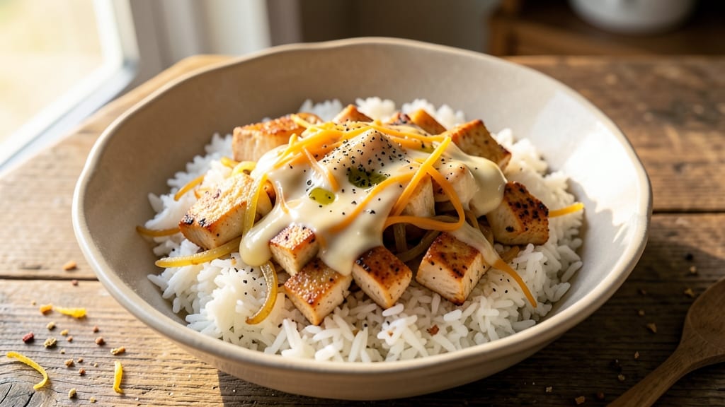 Cheesy Rice Bowl Recipe: Crispy-Topped One-Pan Protein Powerhouse