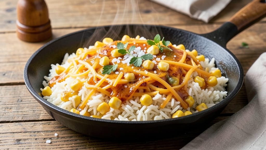 Cheese Corn Rice Recipe: Three-Ingredient One-Pot Magic