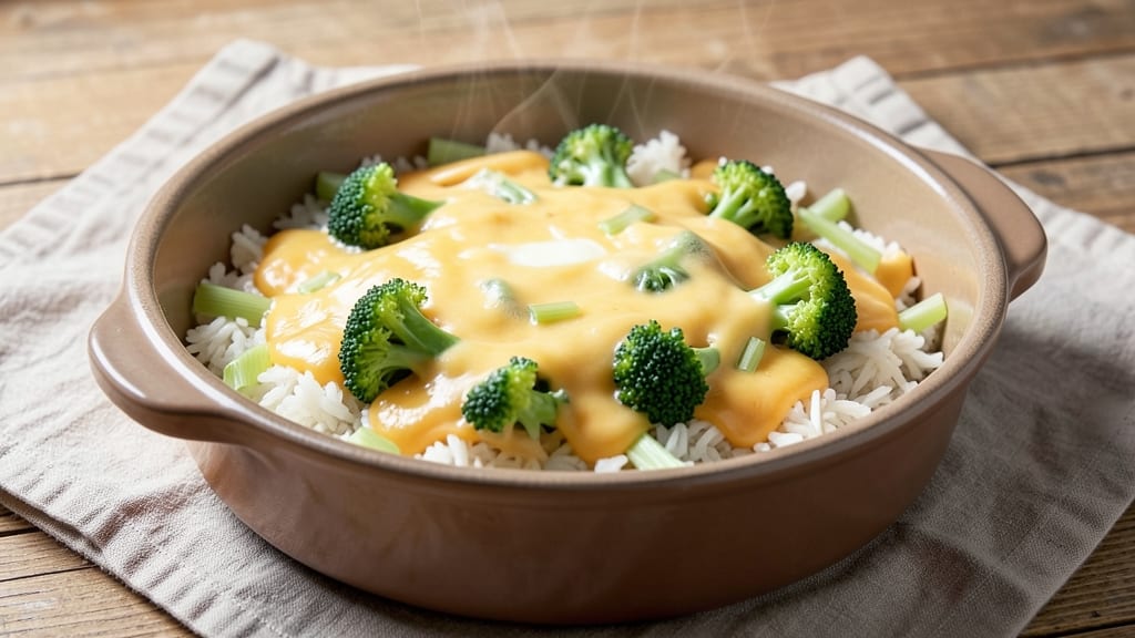 Broccoli Cheese and Rice Crockpot Recipe: Cheesy Melting Pot With Crispy Celery Top