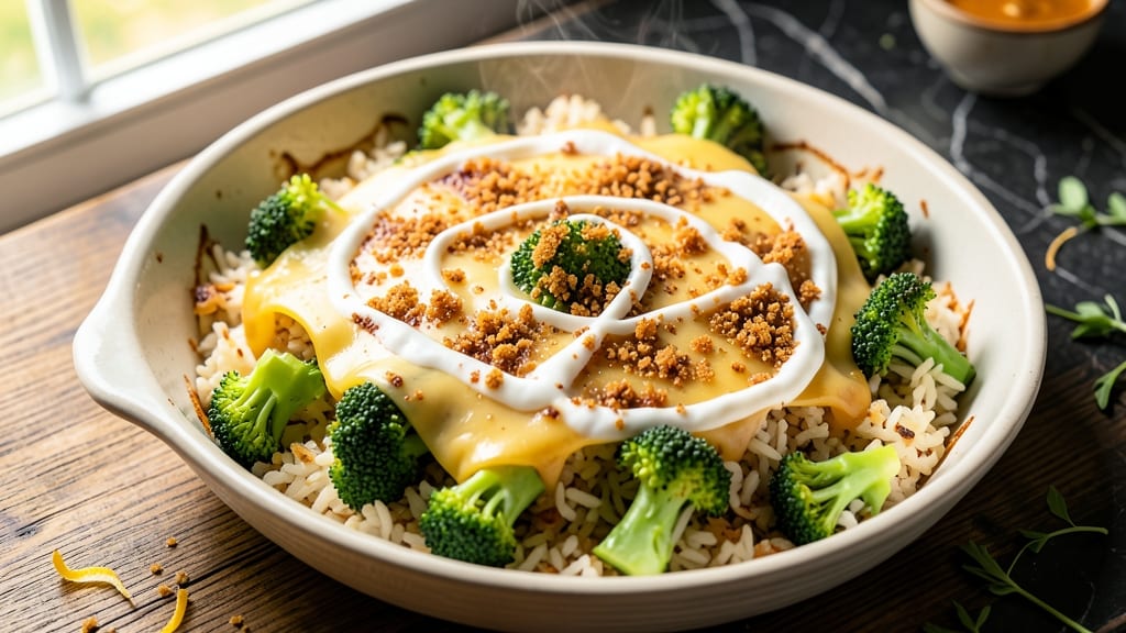 Broccoli Rice Casserole Healthy Recipe: Lightened-Up Crisp-Top Comfort