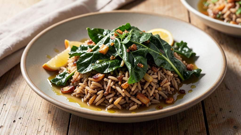 Brown Rice and Kale Recipe: Earthy Greens Meet Nutty Grains in One Pan