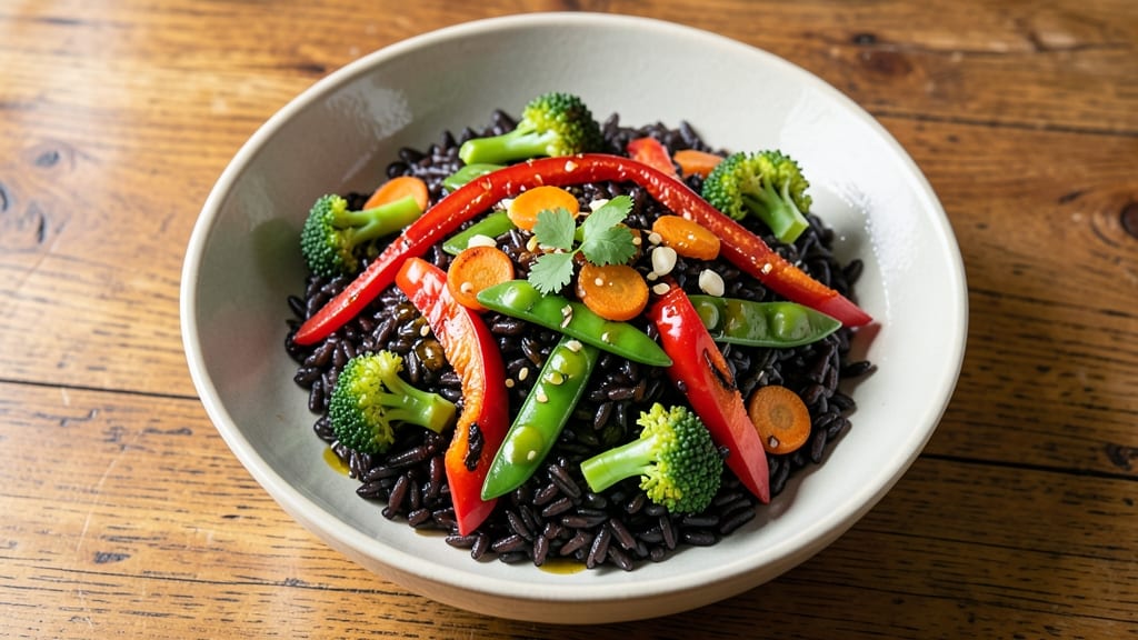 Black Rice and Vegetables Recipe: Antioxidant-Rich Bowl With Toasted Sesame Crunch