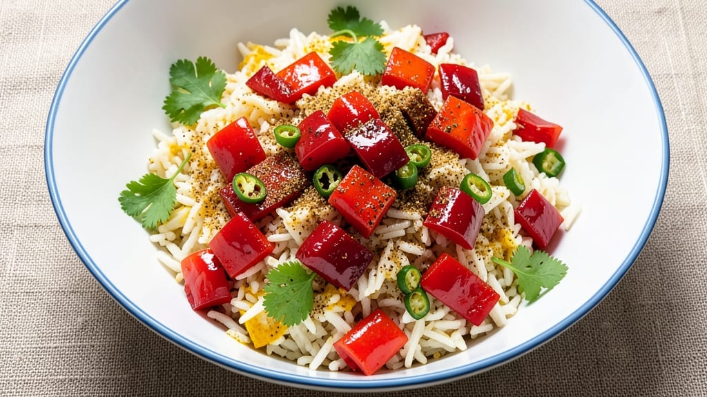 Capsicum Rice Recipe Without Onion and Garlic: Vibrant Spice-Forward One-Pan Meal
